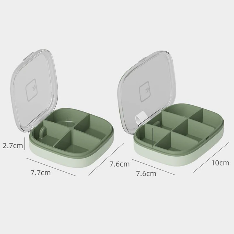

1PCS Pill Case Storage Box Diabetic Pill Box 4/6 Grid Compartment Weekly