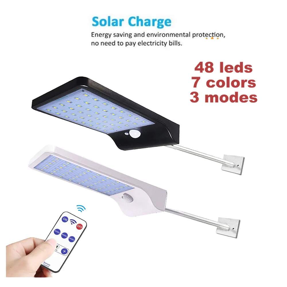 48 Светодиодный светильник на солнечной батарее наружный PIR датчик движения