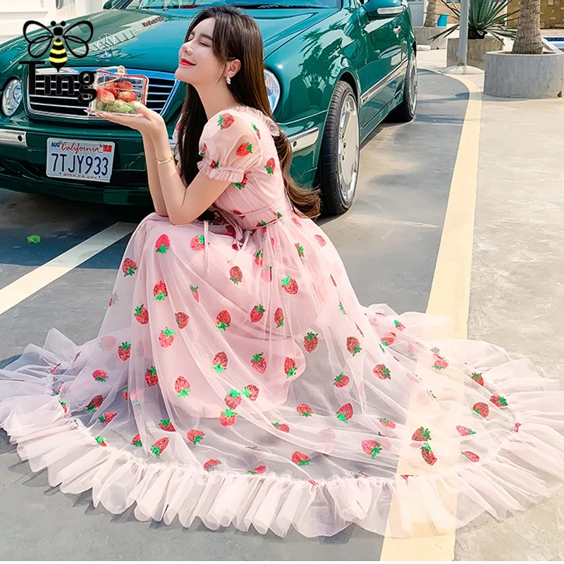 Женское блестящее платье Tingfly розовое вечернее с блестками и Летнее Длинное