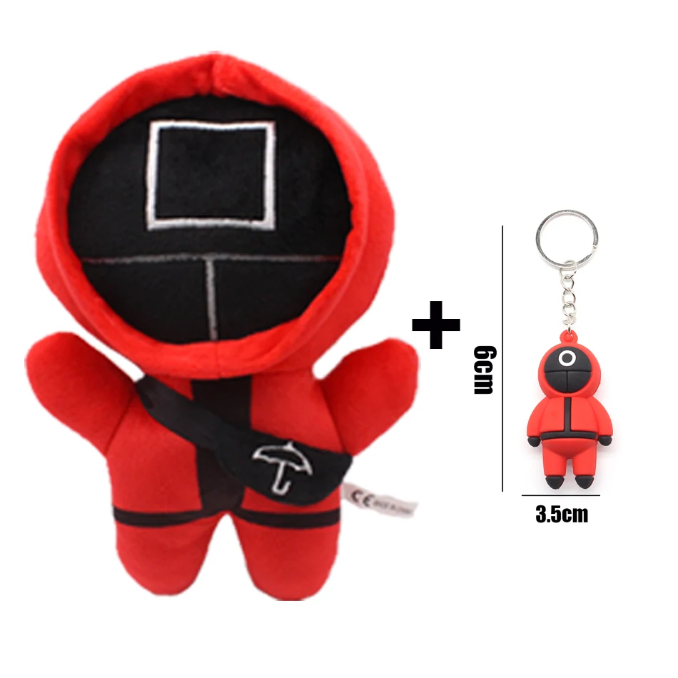 

23cm Squid Game Stuffed Plush Toys Korea Tv Squid Game Pillow Soft Doll Room Decoration Key buckle Christmas Gifts For Children