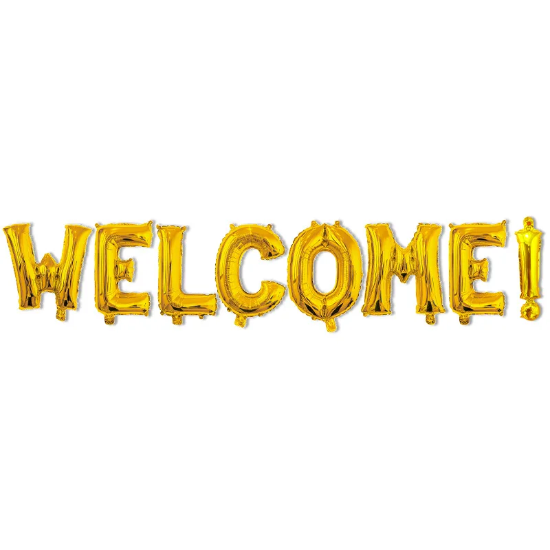 

16inch Welcome Letter Foil Balloon Decoration Rose Gold Birthday Decoration Back to School Balloons Set Party Banner Supplies