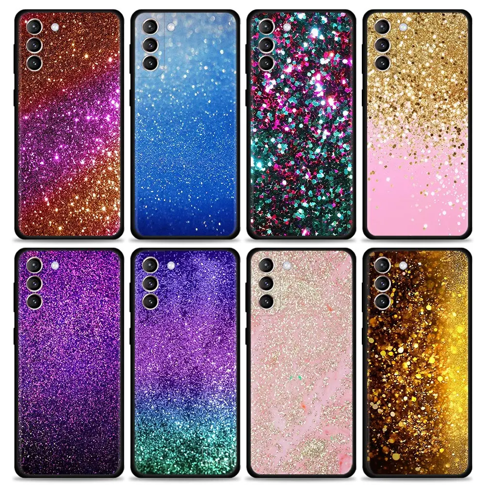 

Mobilephone Case For Samsung S20 FE Caso Gold Pink Glitter Print Guscio for Galaxy S21 Ultra S9 S10 Plus Lite S10e Shell Cover