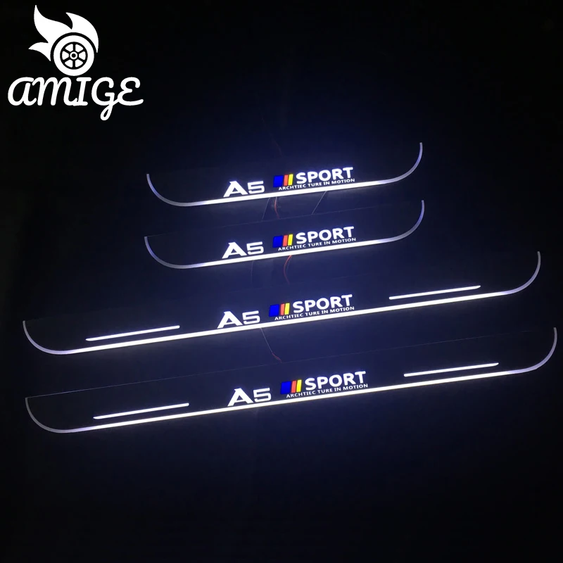 Автомобильный скребок для езды на велосипеде порога путь светильник Audi A5 B8 B9