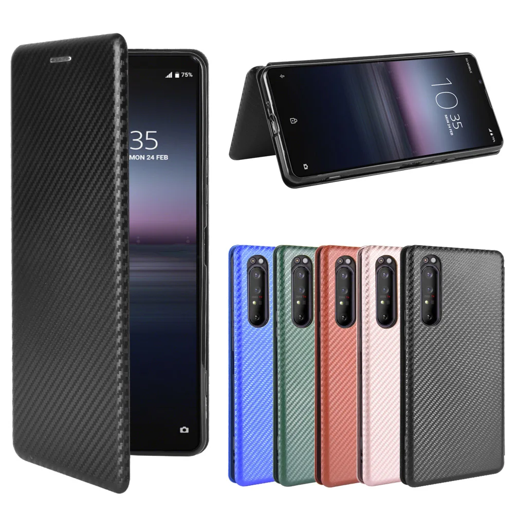 

Sunjolly Case for Sony Xperia 1 II Wallet Stand Flip PU Leather Phone Case Cover coque capa Sony Xperia 1 II Case Cover