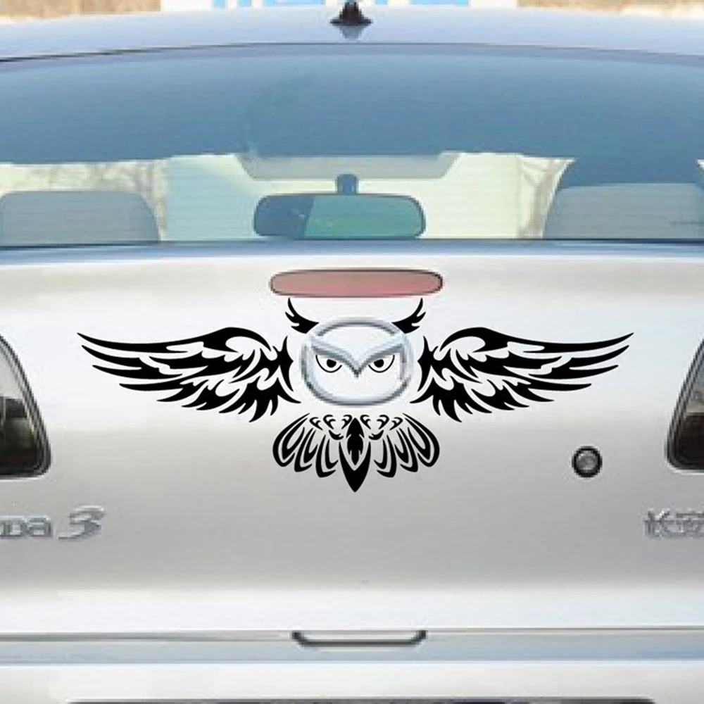 

Car Rear Logo Decoration Owl Styling Funny Car Sticker Anbd Decal For Mazda 2 3 5 6 CX-3 CX-5 CX-7 MX-3 MX-5 Axela