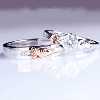 cute couple rabbit radish 925 sterling silver ring men and women luxury wedding engagement jewelry trendy fine proposal creative