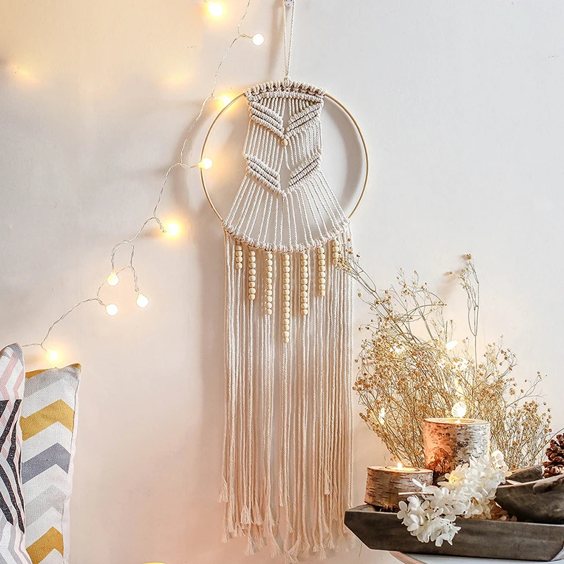 

Украшение для дома, аксессуары для гостиной, Ловец снов, гобелен ручной работы, Плетеный мягкий настенный подвесной макраме с кисточками