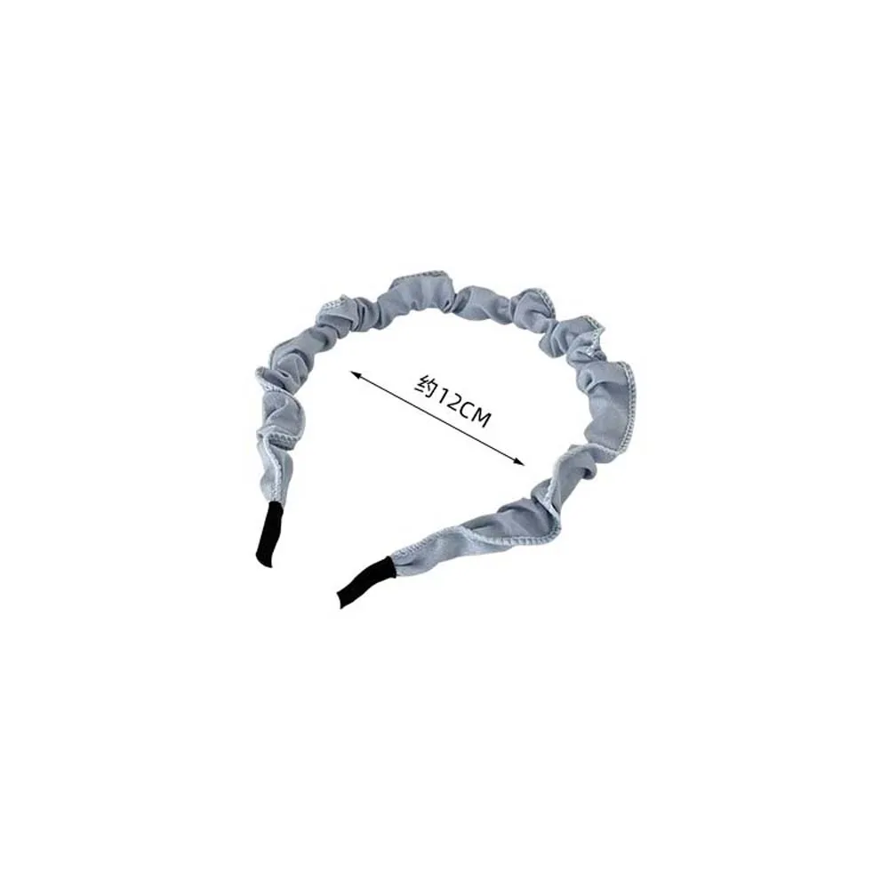 

1PC Fashion Soft Wrinkled Retro Headband For Girl Simple Narrow Hair Hoop Korean Style Fresh Hairband Fold Hairbands Headwear