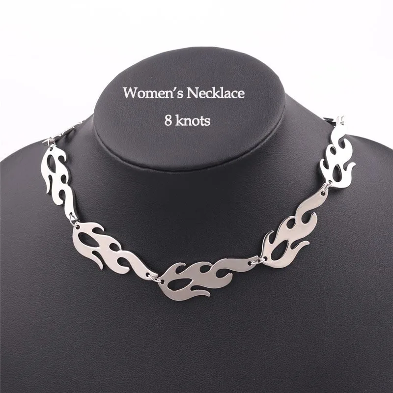 women colar 8 knots Модное ожерелье s Harajuku уличная одежда Пламя Унисекс ожерелье панк-аксессуар рок цепь колье ожерелье s Ювелирное Украшение для ночного клуба - Окраска металла: women colar 8 knots