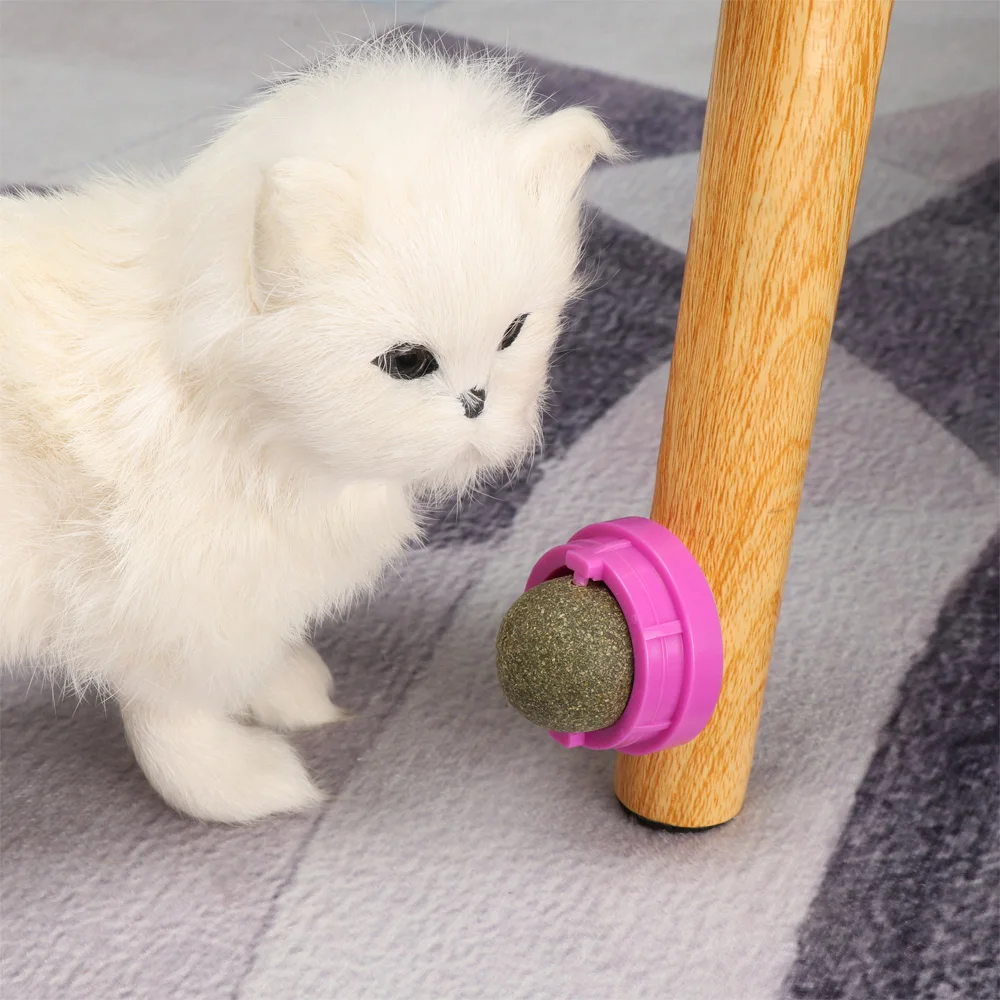 Вращающийся натуральная кошачья мята шаровая съедобные кошка игрушка помочь