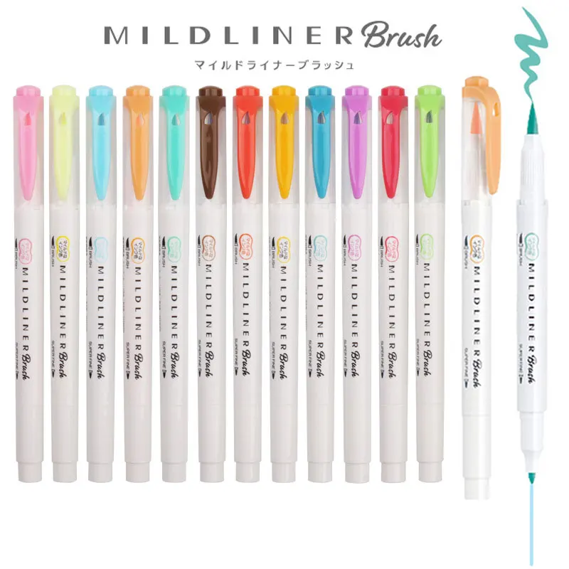 

5 шт./кор. Zebra Mildliner, двусторонний маркер, маркеры для рисования, карандаш, мягкая кисть, ручка, художественные принадлежности, кавайные канцел...