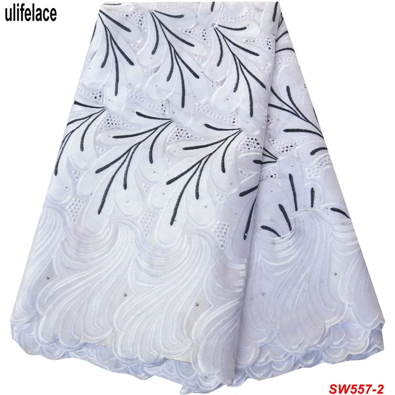 

White Black class Design 100% Cotton lace Fabrics high quality Swiss voile lace in Switzerland Heavy Cotton Lace fabrics SW-557