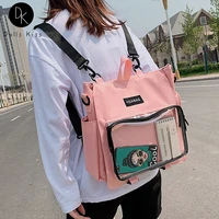 ita bag large capacity backpack clear pocket for women 2021 girls transparent shoulder itabag clear display street backpack 2222