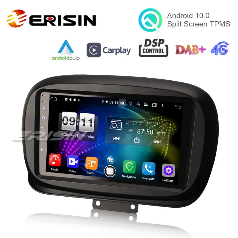 Erisin ES8750F 9 &quotOcta-Core Android 10 0 автомобильная стереосистема для Fiat 500X 2014 Apple CarPlay Авто DSP