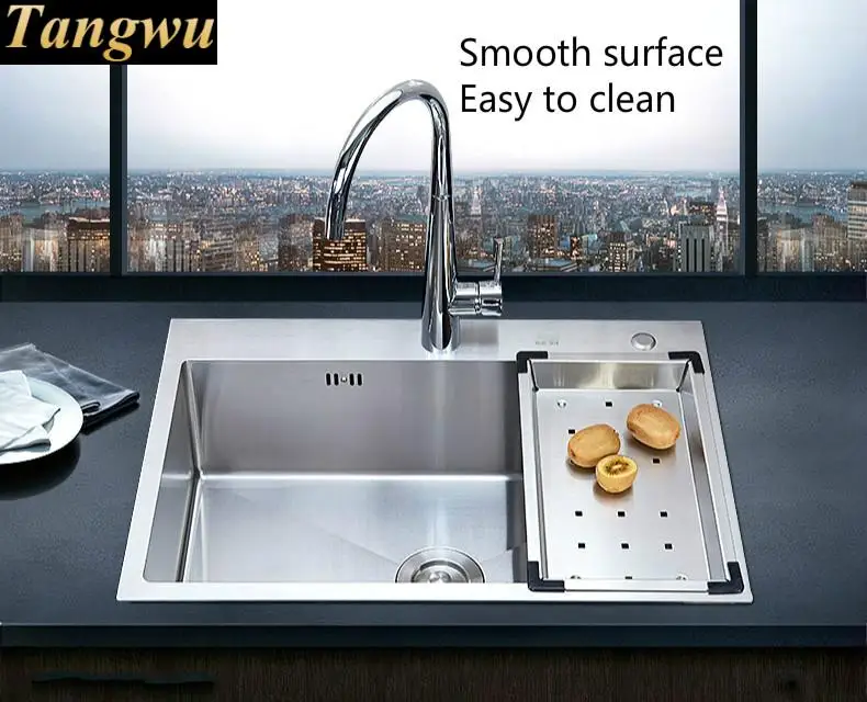 Бесплатная доставка. Большая кухонная раковина из нержавеющей стали 304.