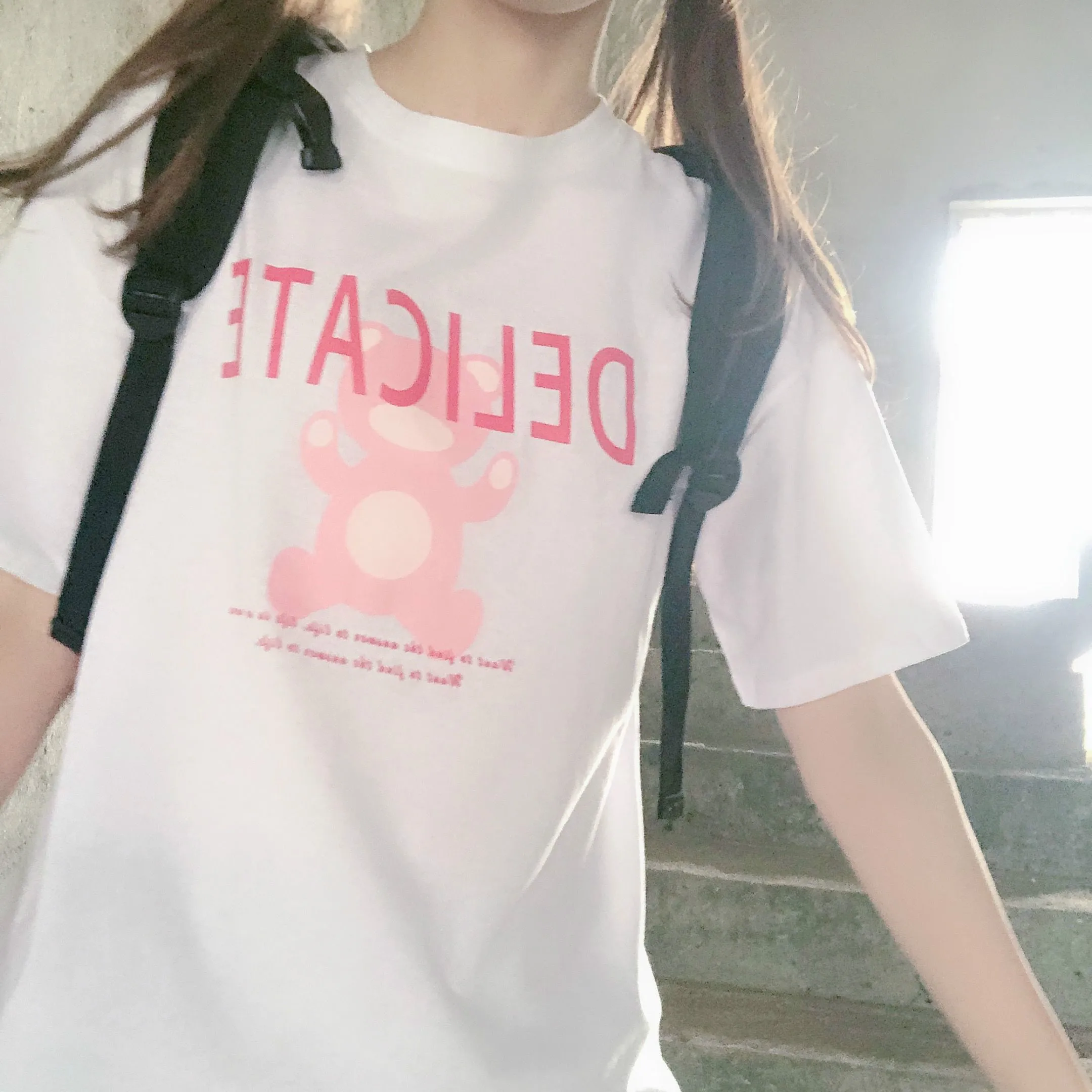 Футболка женская с мультяшным графическим принтом милая рубашка коротким