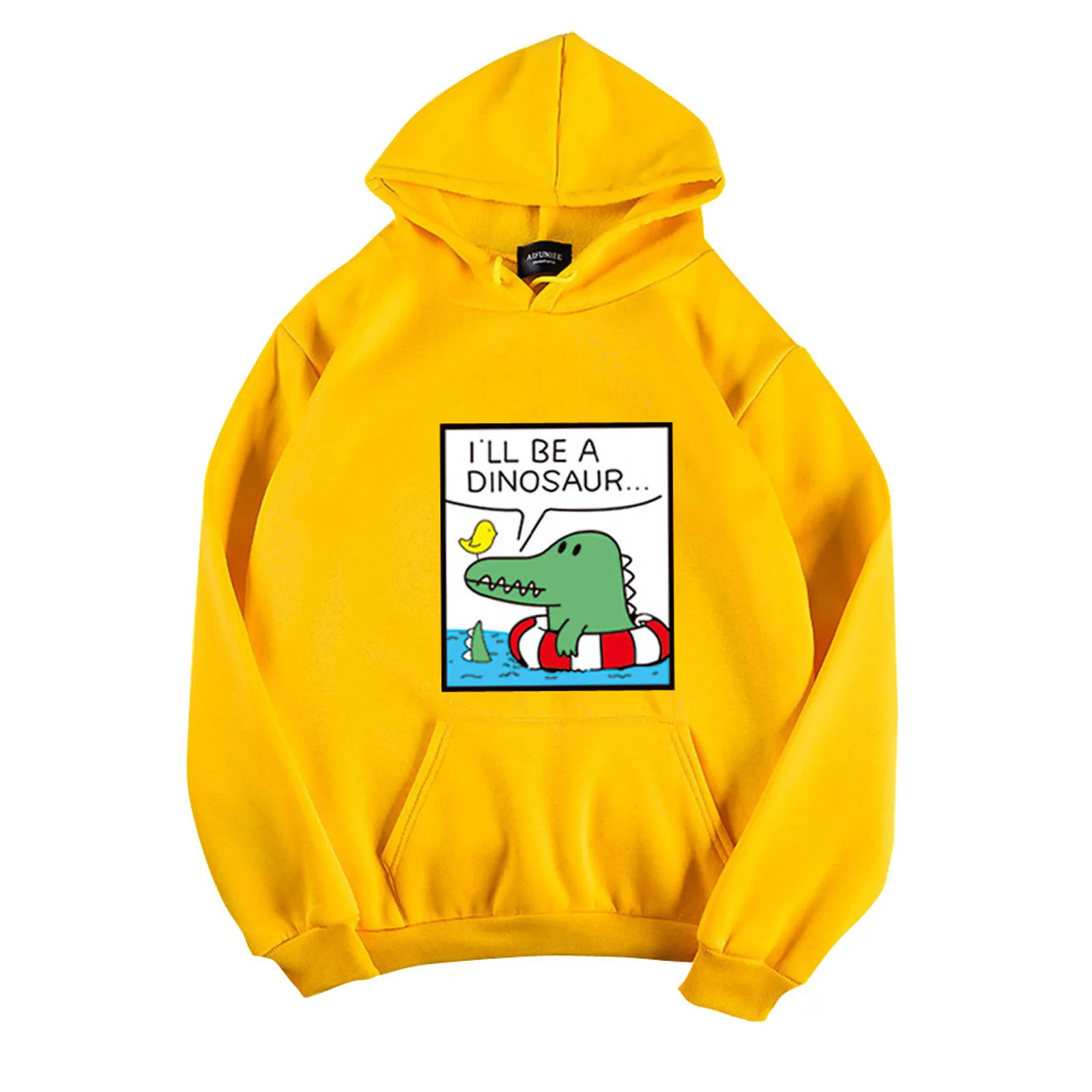 

I Will Be A Dinosaur Women Hoodies Sweatshirt Pullover Long Sleeve Loose Outwear Kawaii Sudaderas Capucha Harajuku