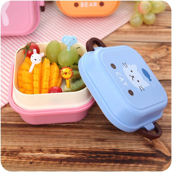 

EMS 100pcs Cute Cartoon Lunch Box Salad Box Japanese-style Bento Lunchbox Children School Food Container Tableware