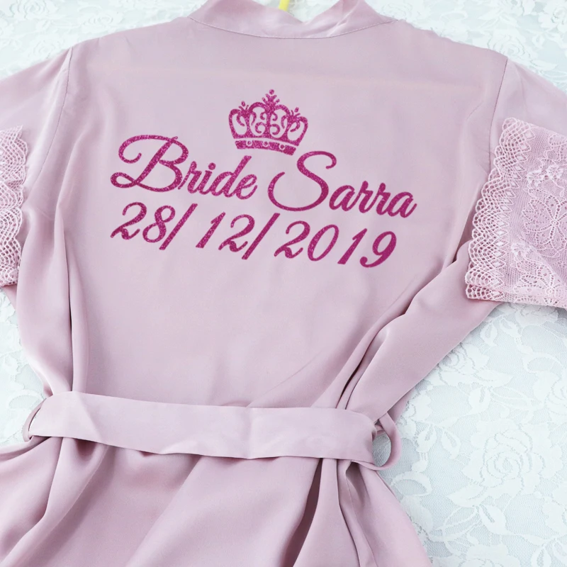 Пикантная женская ночная рубашка с кружевными рукавами свадебное кимоно