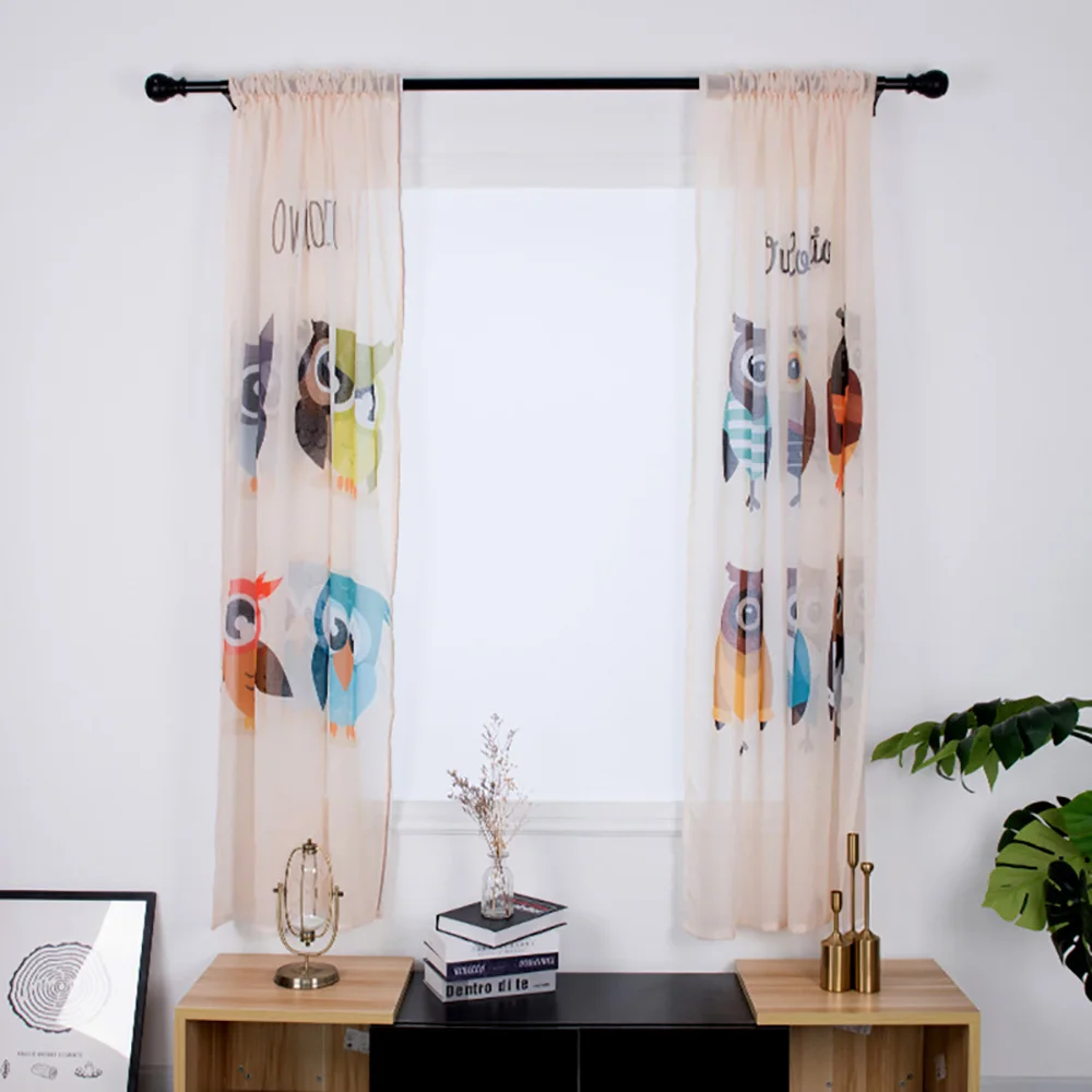 Штора Lychee с принтом совы Современная дверная занавеска оконная перегородка