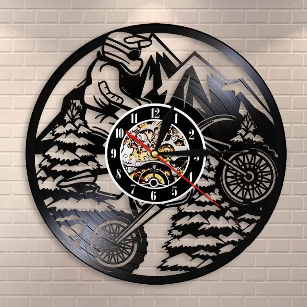 

Motorcycle Mountain Rider Extreme Riding Riders Racing BMX Wall Clock Motocross Motorbike Dirt bike Vinyl Record Wall Clock Gift