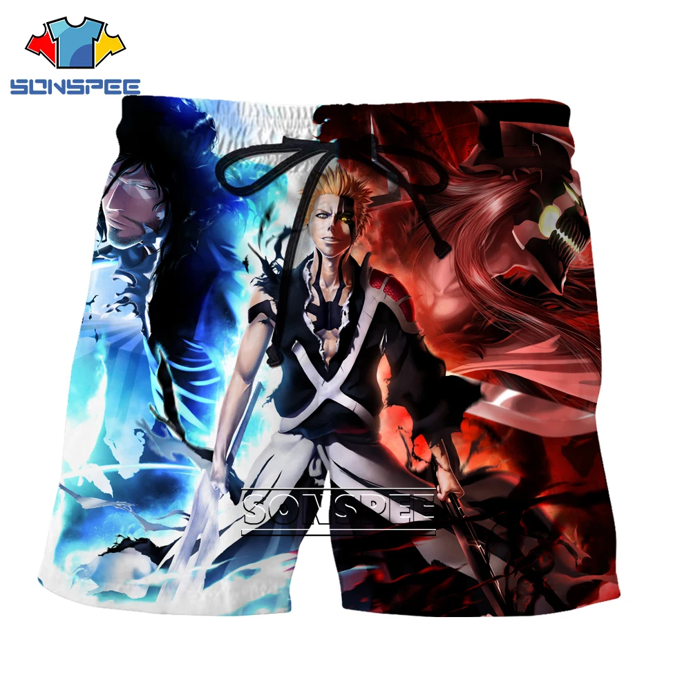 

SONSPEE 3D Riman BLEACH Casual Printed Beach Pants Men's Summer Loose Trend Fashion Shorts Large Size Comfortable Home Men's Clo