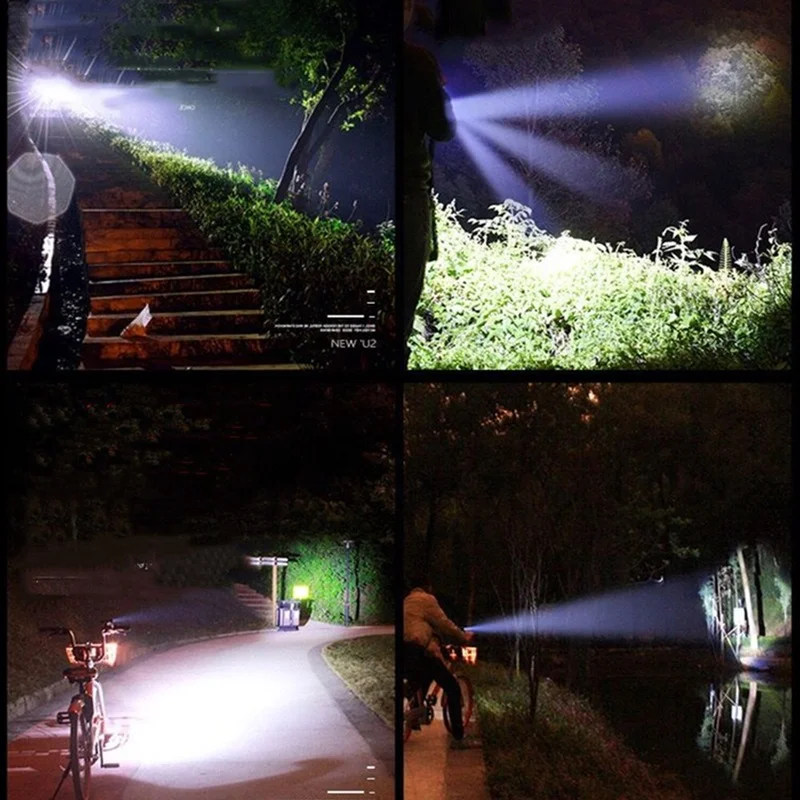 

USB Charging Bicycle Light 4 Lighting Mode Super Bright LED Three Lamp Flashlight High Quality Waterproof Bike Accessories