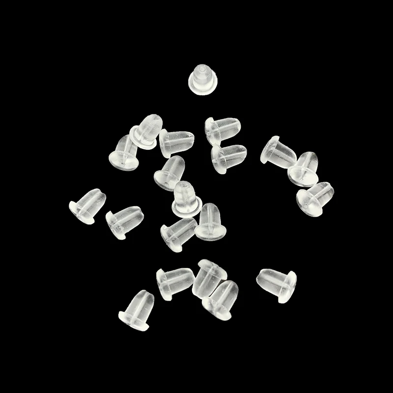 

200pcs Silicone Round Ear Plug Back Rubber Earring Blocked Caps Earrings Back Stoppers For DIY Parts Jewelry Findings Making Ear