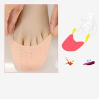 1 pair silicone gel dance point pads for ballet dancing foot tip protector with air hole breathable sole shock absorbing inserts