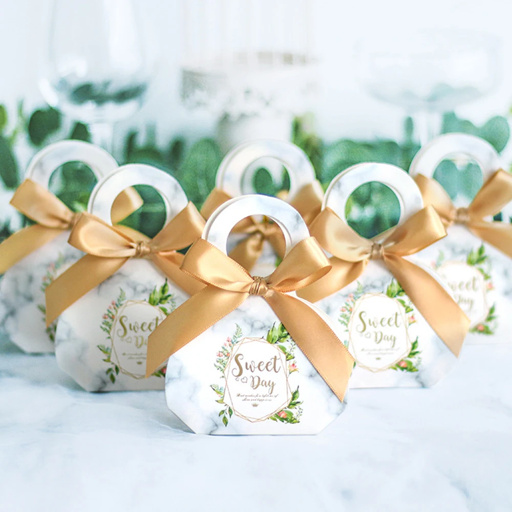 20 шт Свадебная конфетная коробка с лентой для упаковки конфет Коробки Свадебные