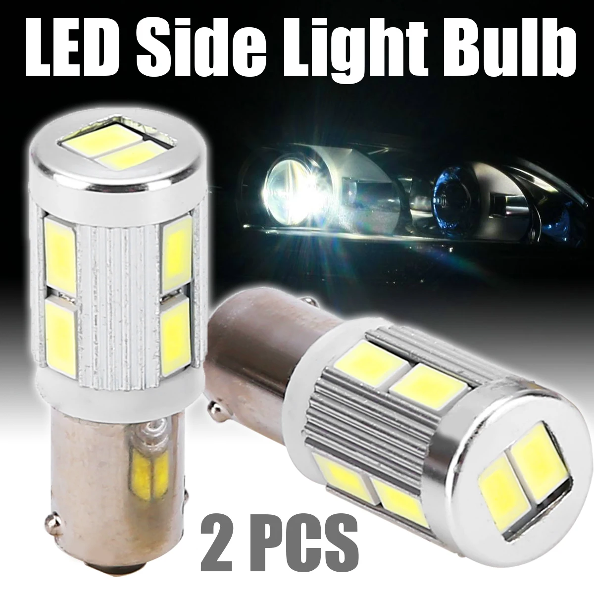 2 шт. BA9S H6W 10SMD Автомобильный светодиодный бортовой светильник лампочки Canbus без