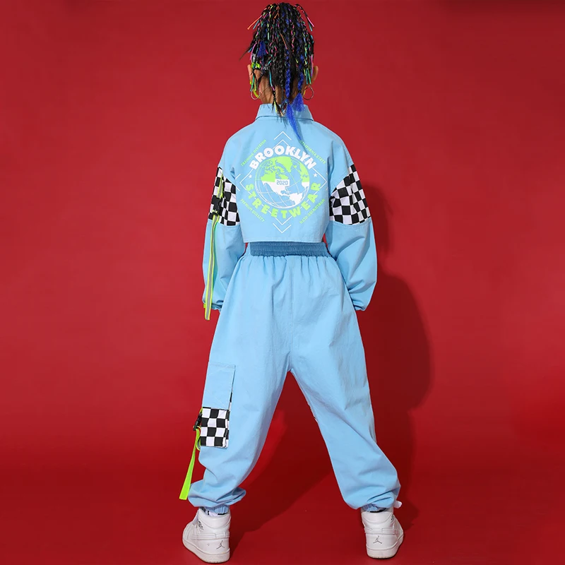 

2021 Hip Hop Dance Clothes Girls Crop Tops Hip Hop Pants Kids Jazz Performance Street Dance Stage Wear Ballroom Dance Costume