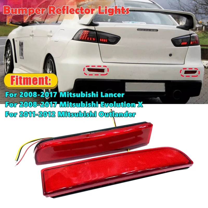 

Car Rear Bumper Reflector LED Tail Brake Stop Light for Mitsubishi Lancer Evo