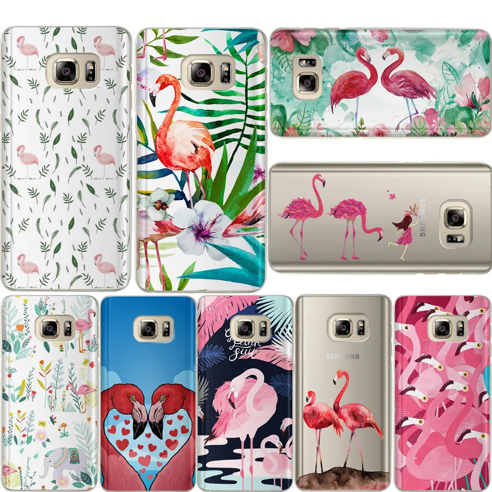 Cute Painted Flamingo Bird Soft Phone Case For Samsung Galaxy J3 J4 J5 2015J6 J710 J8 Plus 2016 2017 2018 Back Shell Cover |
