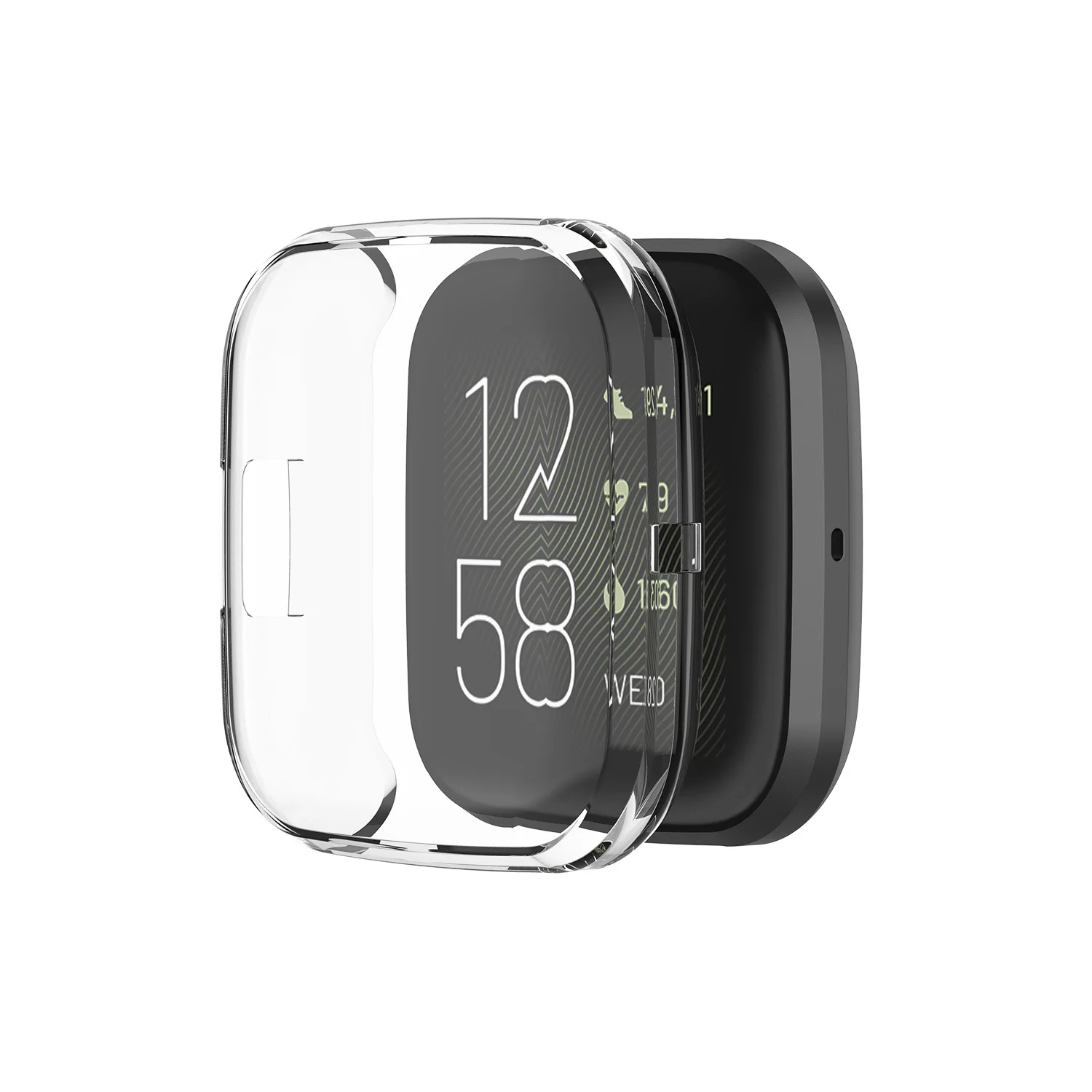 100 шт./лот прозрачный силикон чехол для Fitbit Versa 2 Смарт часы защитный чехол Сменные аксессуары ремешок для часов 6 цветов