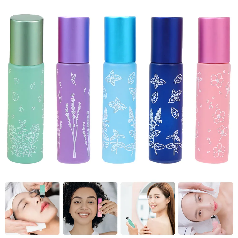 

5Pcs Cosmetic Essential Oil Roller Bottles Empty Roller Bottles Containers