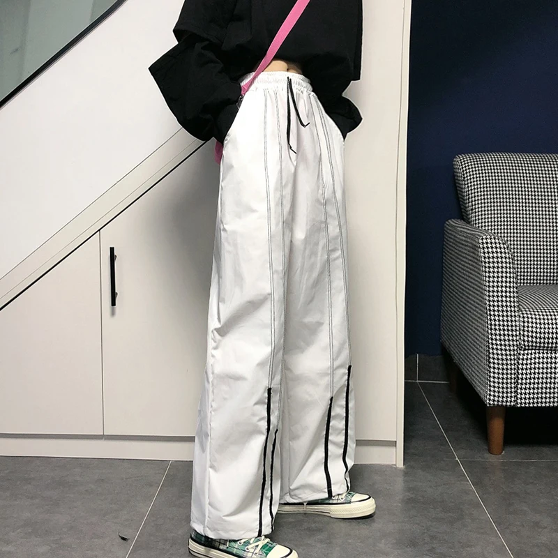 

HWLZLTZHT Patchwork Cargo Pants Women Street Style High Waist Harajuku Pants Ladies Trousers Summer 2020 Autumn New Arrival