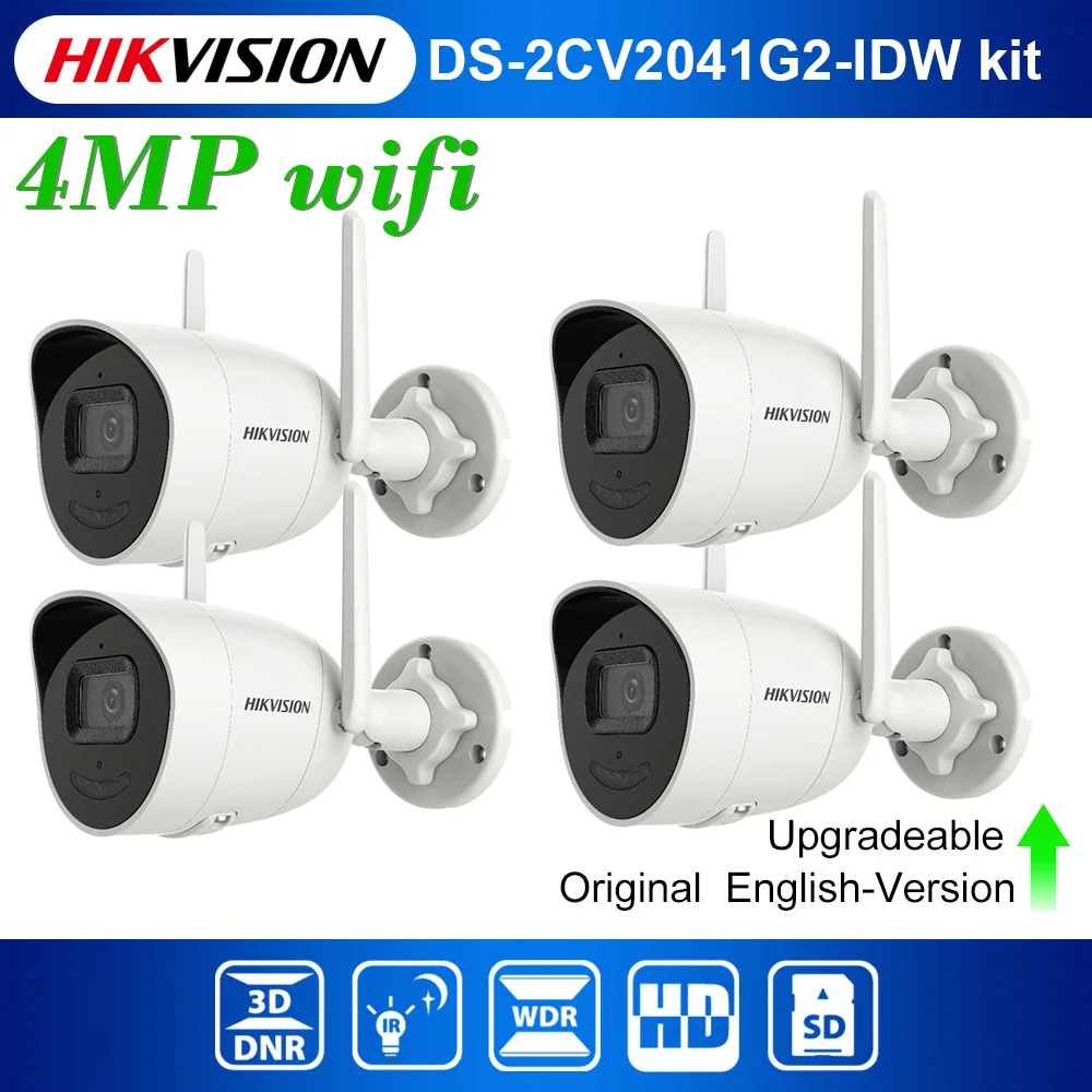 

Hikvision DS-2CV2041G2-IDW 4MP Wireless Bullet IP Camera IR 30m SD card slot Waterproof replace DS-2CD2041G1-IDW1 Network Camera