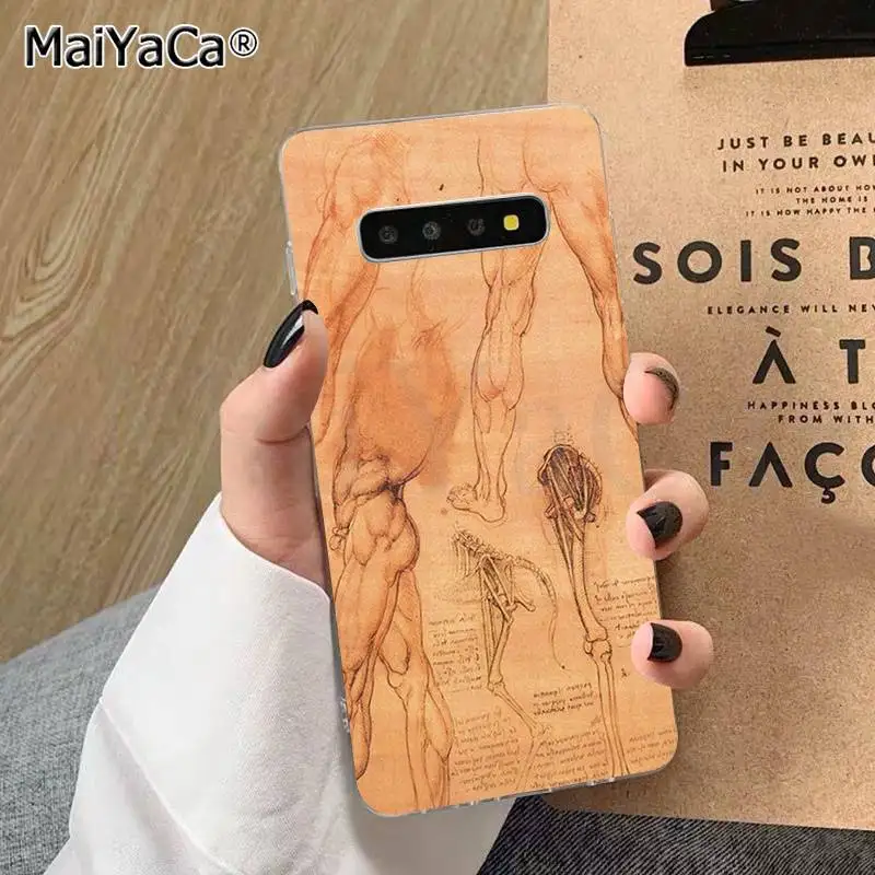 Чехол для телефона MaiYaCa leonardo da vinci с художественной росписью из ТПУ для samsung S10 E S9 plus S6 edge plus S7edge S8plus S10 plus S5