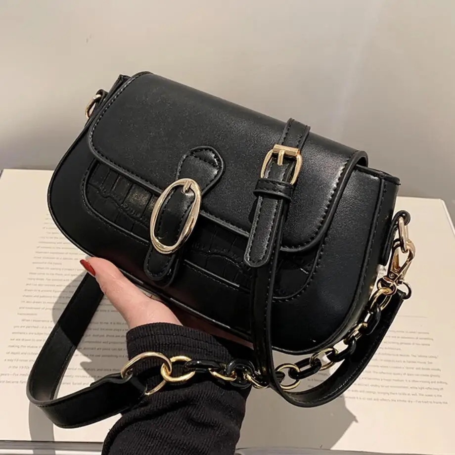 

Женская квадратная сумка для подмышек с крокодиловым узором, модная новинка 2021, качественная дизайнерская сумка из искусственной кожи, сум...