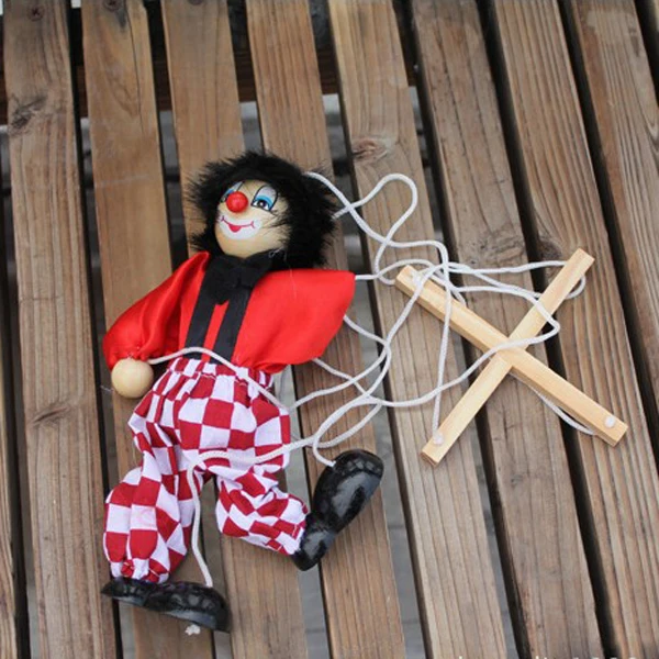 Wooden Durable Functional Clown Marionette Kids Children Puppet Toy | Игрушки и хобби