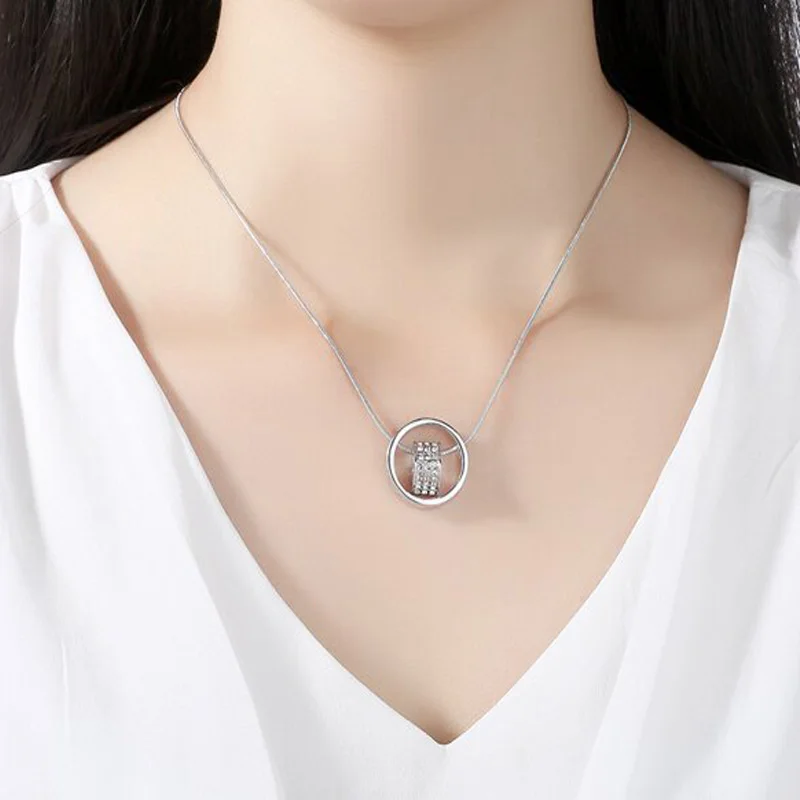 

New simple fashion personality lucky crystal love pendant necklace