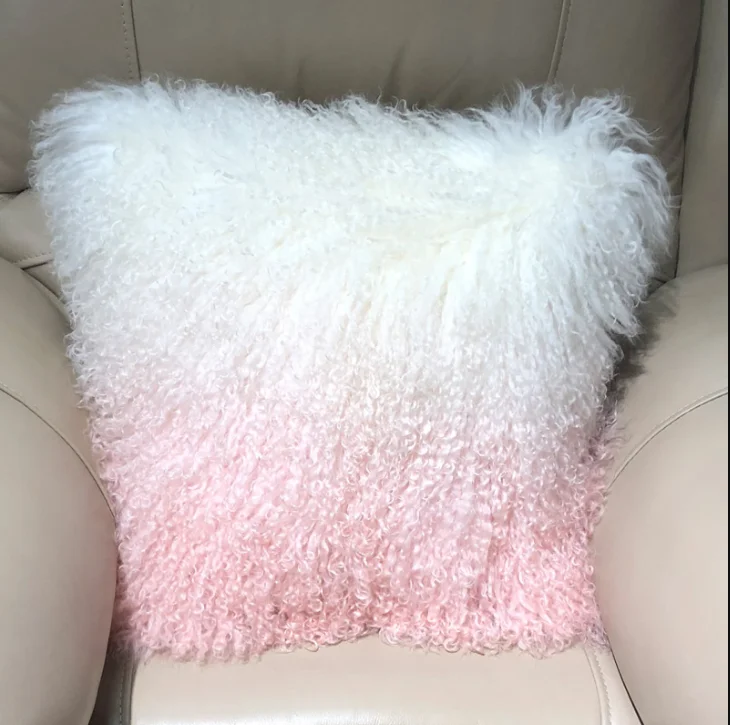 

Natural lamb fur Pillow Case Wool Fur Long Hair Cushion Cover Tibet Lamb Fur Homes Pillow Cover Fluffy Fur Cushion