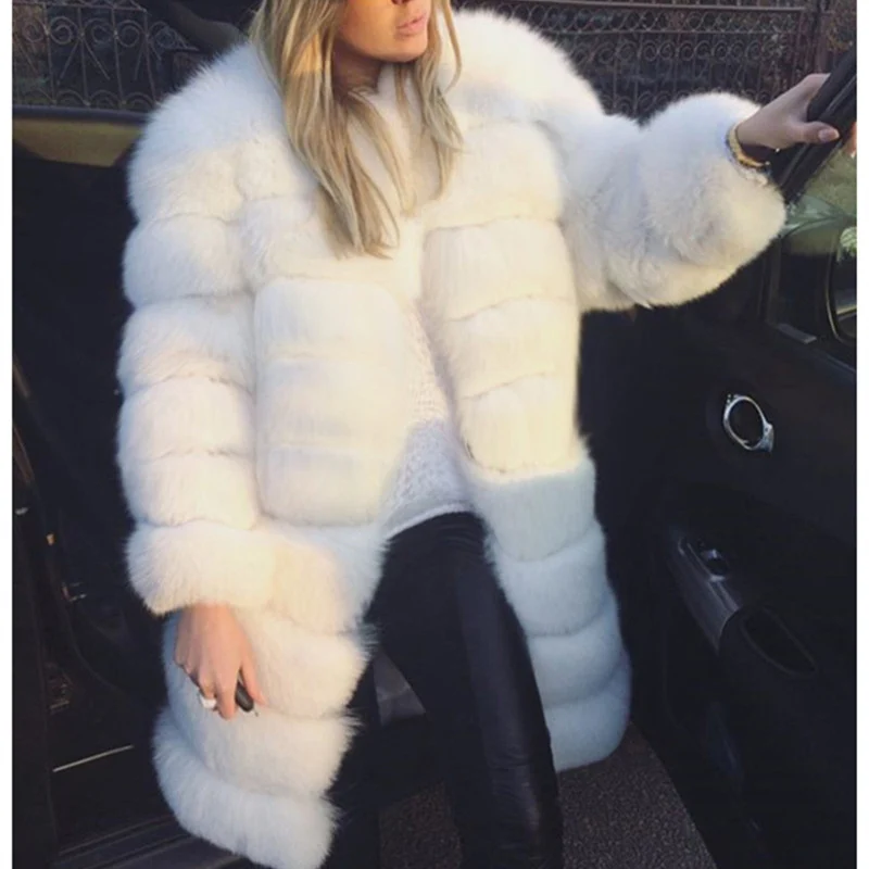 

Женская зимняя куртка Mandylandy из искусственного меха, утепленная куртка с открытой передней частью, однотонная теплая верхняя одежда с длинн...