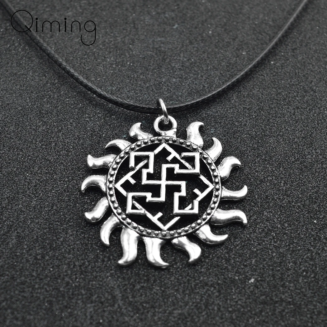 Ожерелье Valkyrie с символом черное ожерелье для женщин скандинавский амулет