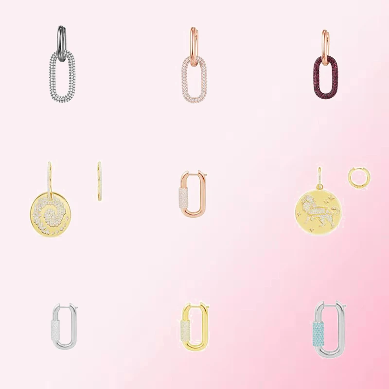 

1:1 Make 925 Sterling Silver Custom Colorful Buckle DIY Fashion Exquisite Earrings