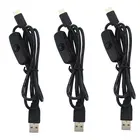 Кабель питания 1,5 м Type C папа-USB папа с кнопкой переключения для Raspberry Pi 4