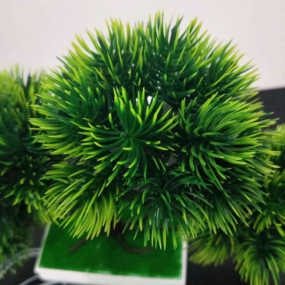 Simulation Potted Fake Flower Four Fork Welcome Pine Plant Bonsai Desktop Decoration Home Mini | Дом и сад