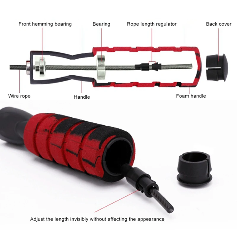 

Skipping Rope Tangle-Free With Ball Bearings Rapid Speed Jump Rope Cable And 6 Memory Foam Handles Ideal