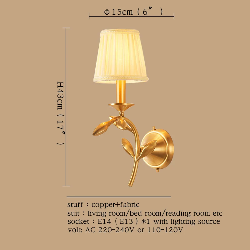 Комнатные Настенные светильники OUFULA медные современные светодиодсветодиодный